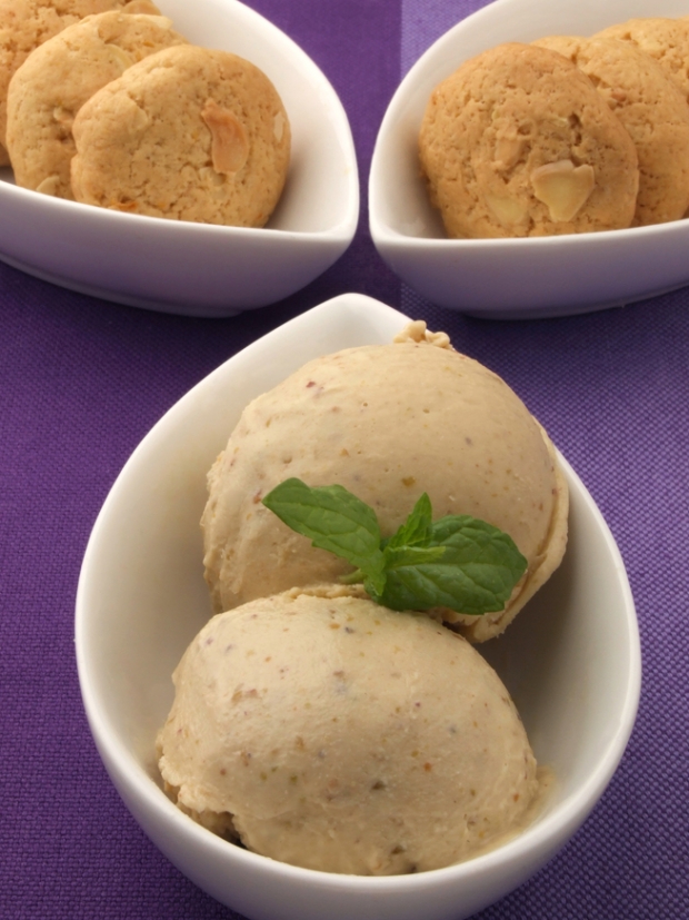 Heavenly Halva Ice with Lemon Biscotti
