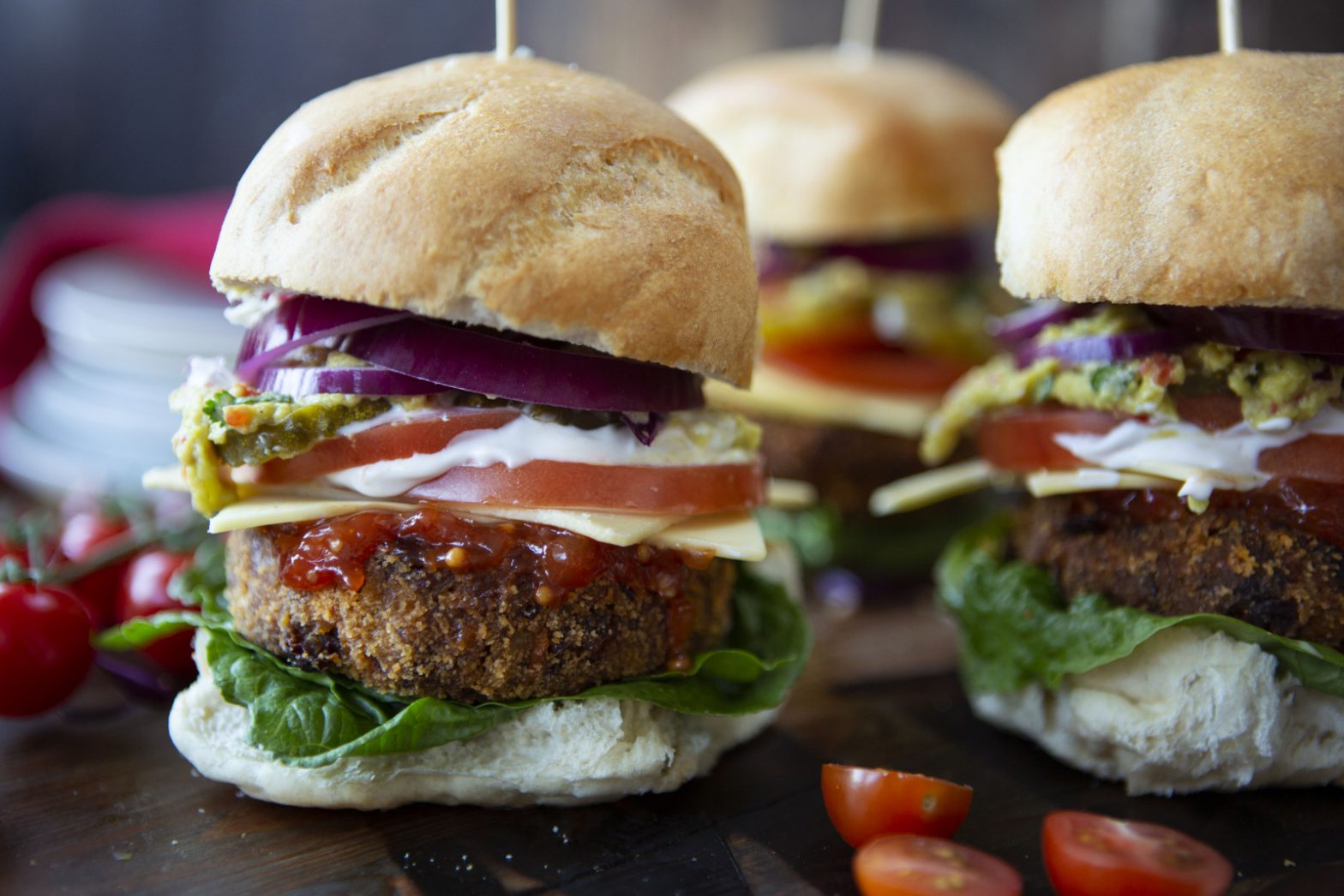 Spicy Vegan Bean Burgers