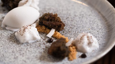 Coffee Cake with Coconut Sorbet