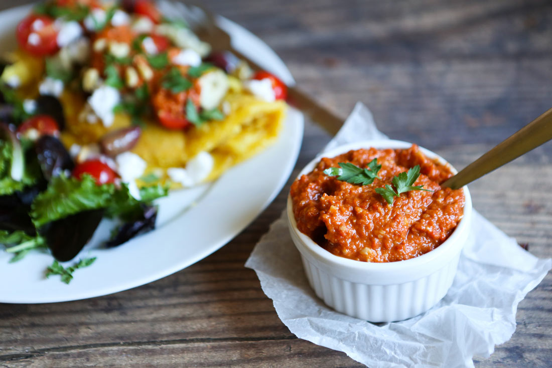 Easy Raw Romesco Salsa