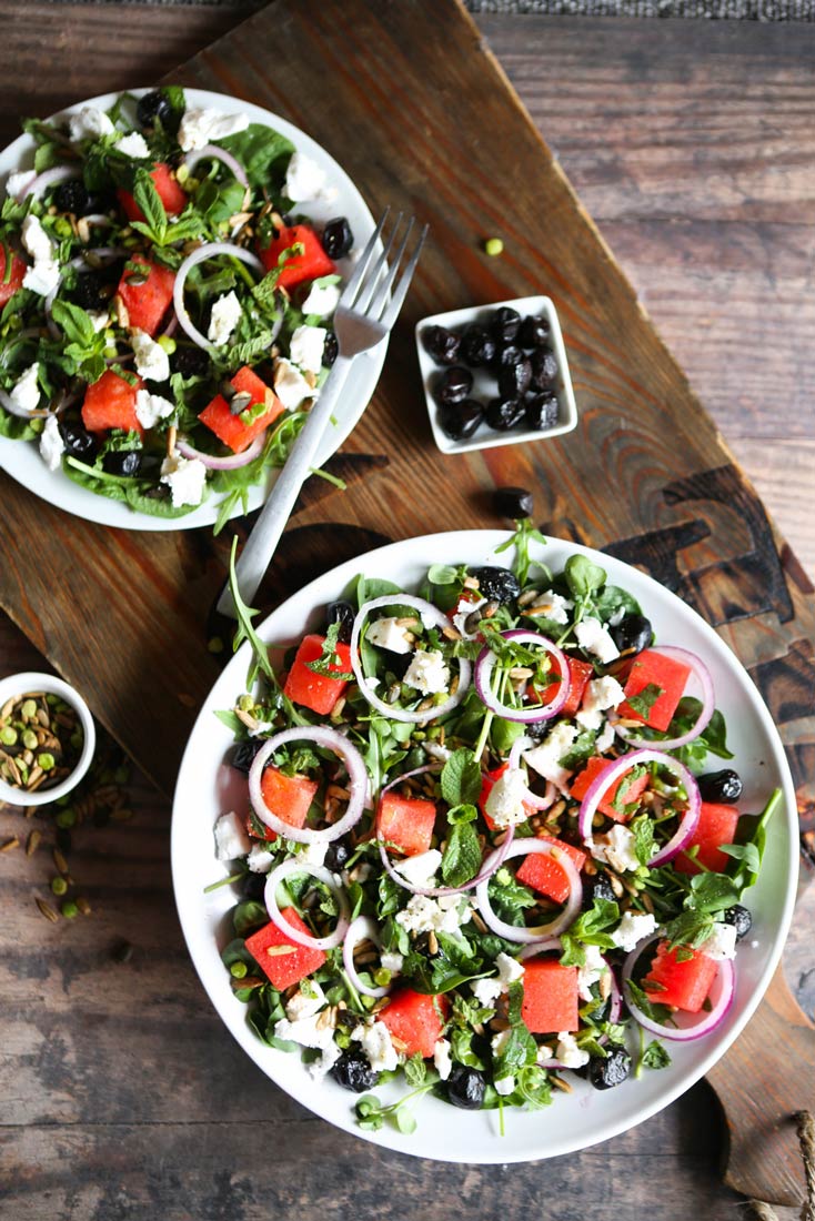 Watermelon, 'Feta' & Seed Salad
